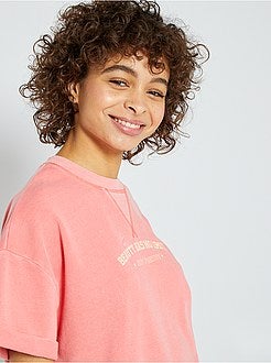 Sweatshirt de manga curta vintage - Kiabi