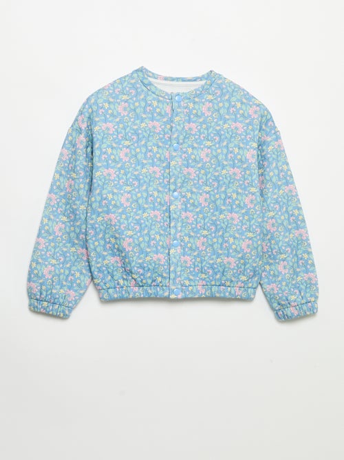 Sweatshirt de mangas compridas com abertura de molas - Kiabi