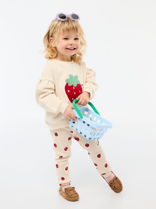 Sweatshirt de mangas compridas com patch em malha bouclé - Kiabi