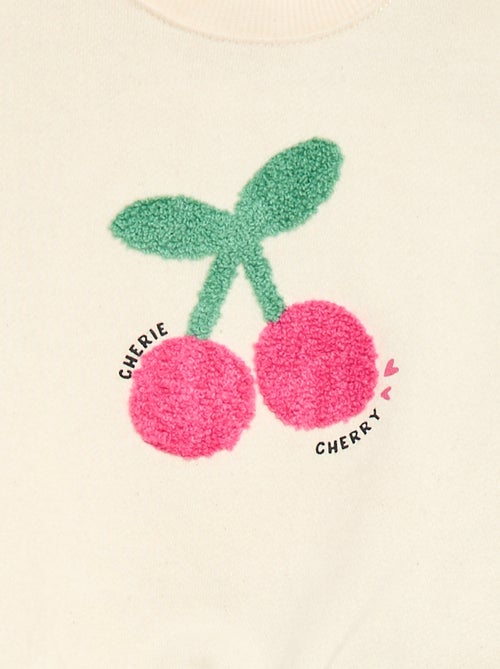 Sweatshirt de mangas compridas com patch em malha bouclé - Kiabi