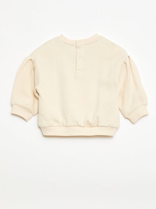 Sweatshirt de mangas compridas com patch em malha bouclé - Kiabi