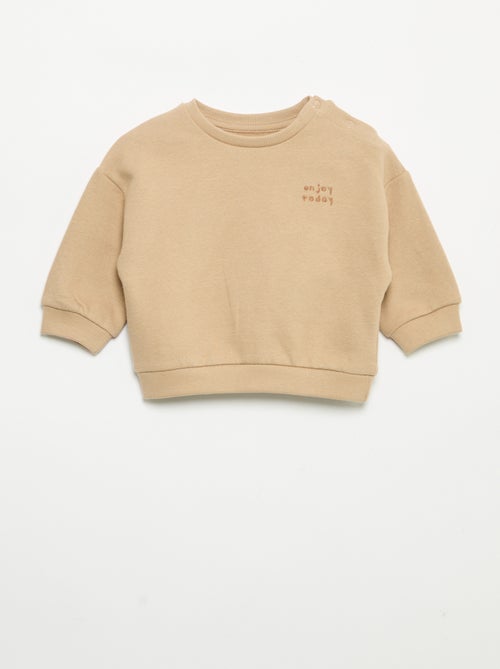 Sweatshirt de mangas compridas de moletão - Kiabi