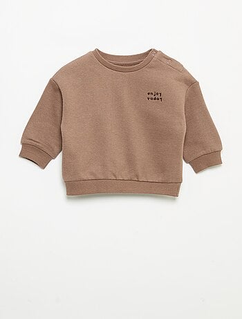 Sweatshirt de mangas compridas de moletão