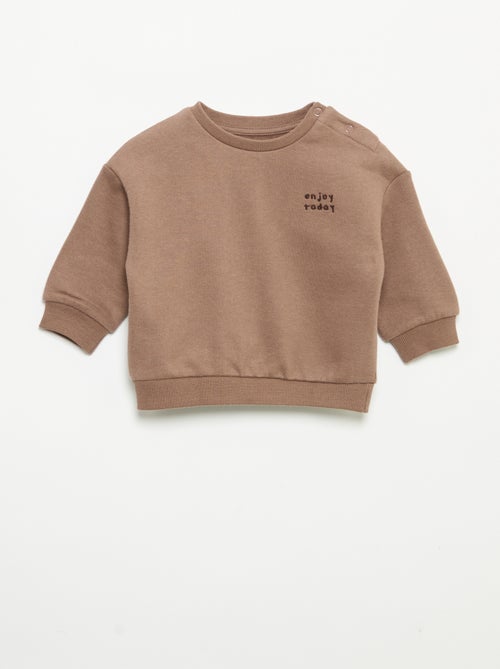 Sweatshirt de mangas compridas de moletão - Kiabi Sweatshirt de mangas compridas de moletão - Kiabi