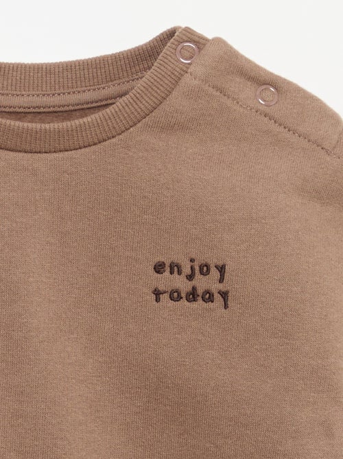 Sweatshirt de mangas compridas de moletão - Kiabi Sweatshirt de mangas compridas de moletão - Kiabi
