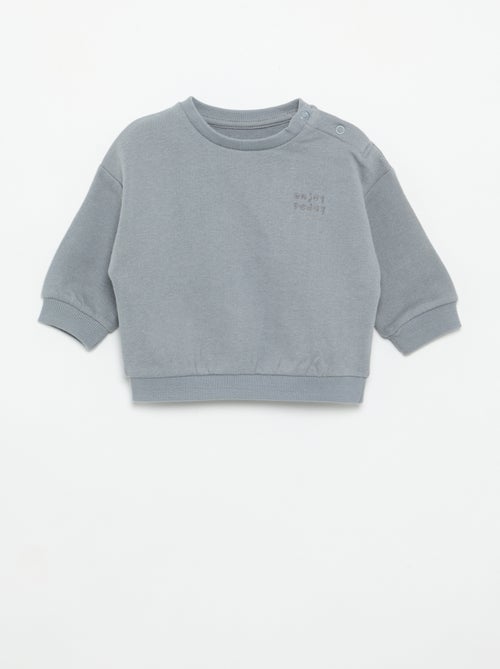 Sweatshirt de mangas compridas de moletão - Kiabi