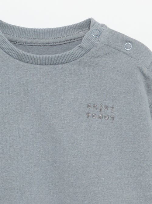 Sweatshirt de mangas compridas de moletão - Kiabi
