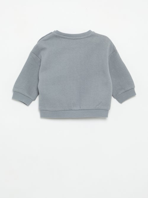 Sweatshirt de mangas compridas de moletão - Kiabi