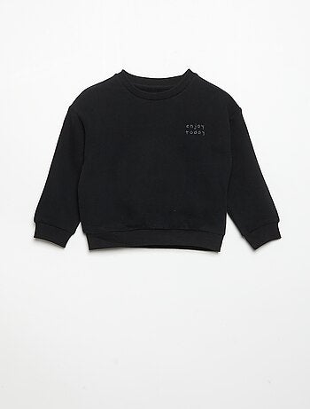 Sweatshirt de mangas compridas de moletão