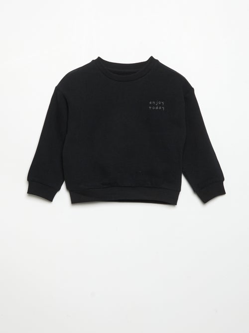 Sweatshirt de mangas compridas de moletão - Kiabi