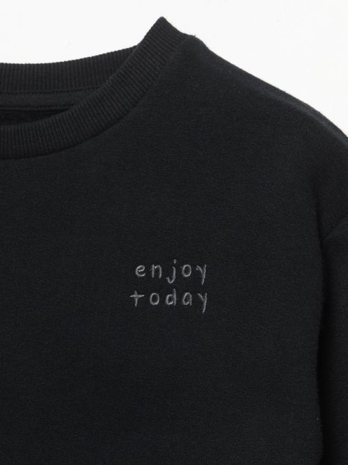 Sweatshirt de mangas compridas de moletão - Kiabi