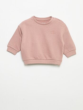Sweatshirt de mangas compridas de moletão