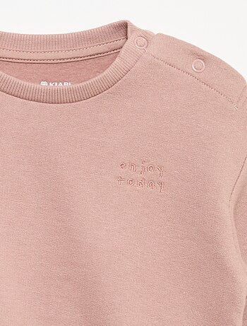 Sweatshirt de mangas compridas de moletão
