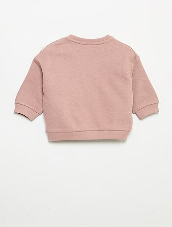 Sweatshirt de mangas compridas de moletão