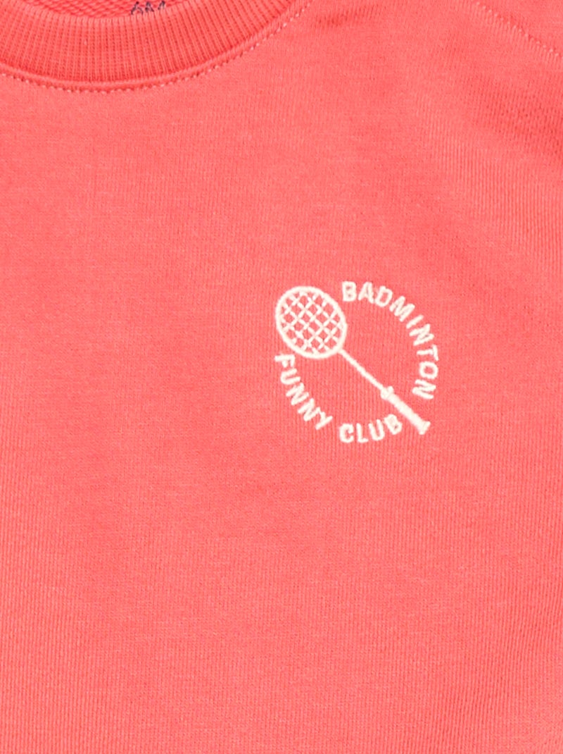 Sweatshirt de mangas compridas Vermelho - Kiabi