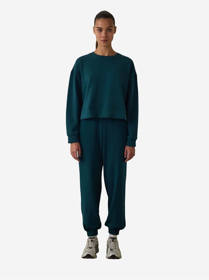 Sweatshirt de modal cardado penti Verde garrafa - Kiabi