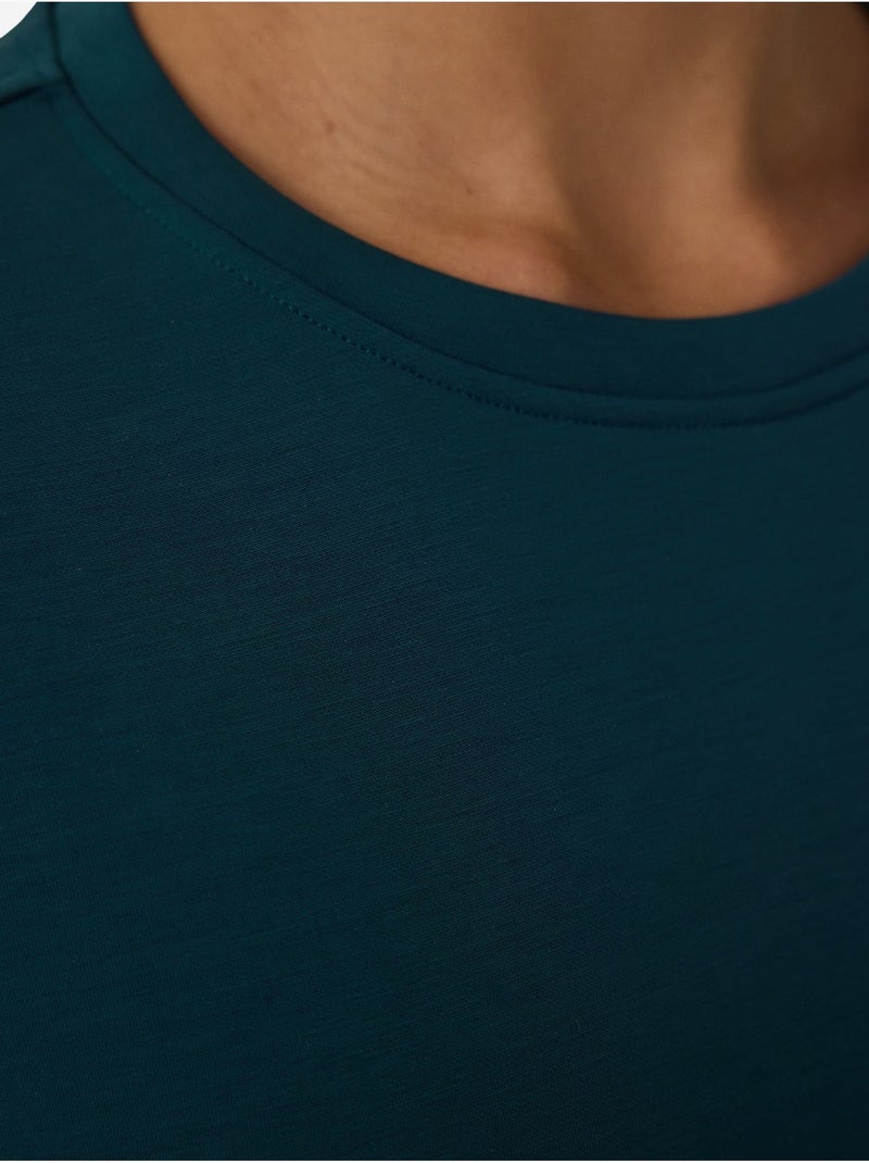 Sweatshirt de modal cardado penti Verde garrafa - Kiabi