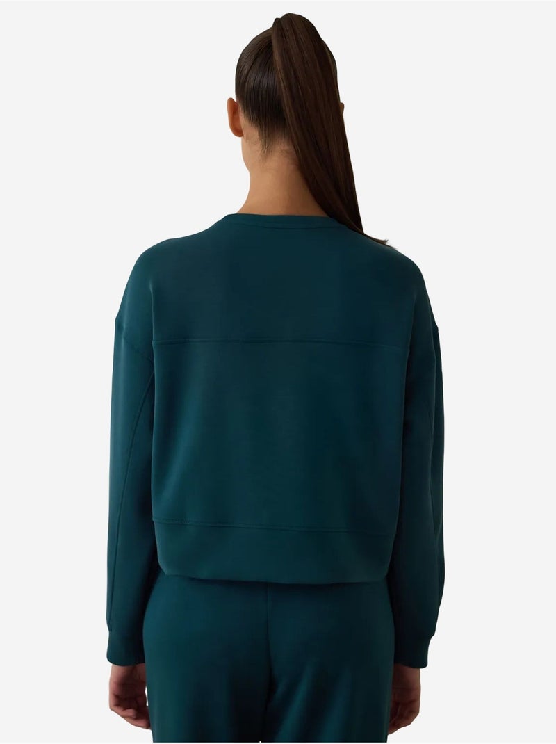 Sweatshirt de modal cardado penti Verde garrafa - Kiabi