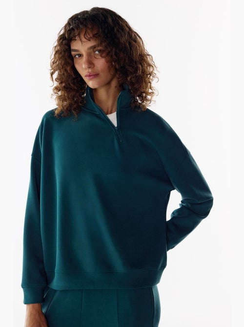 Sweatshirt de modal com meio fecho penti - Kiabi