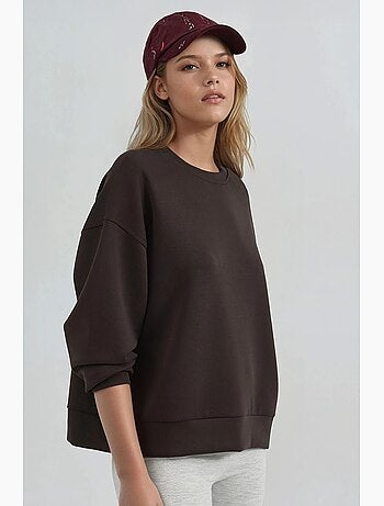 Sweatshirt de modal relaxed fit com gola redonda busem