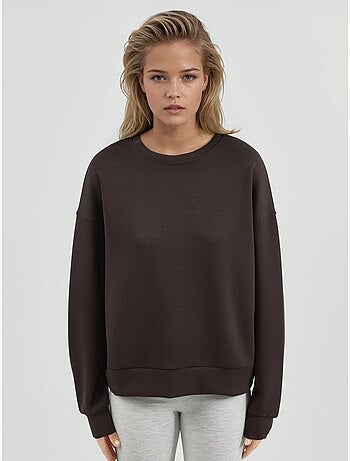 Sweatshirt de modal relaxed fit com gola redonda busem