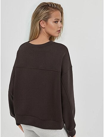 Sweatshirt de modal relaxed fit com gola redonda busem