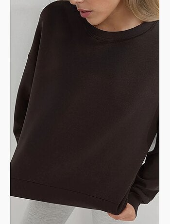 Sweatshirt de modal relaxed fit com gola redonda busem