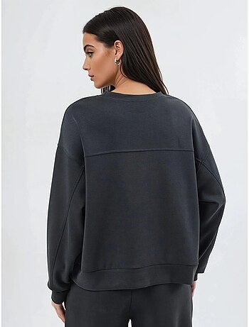 Sweatshirt de modal relaxed fit com gola redonda busem