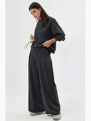 Sweatshirt de modal relaxed fit com gola redonda busem