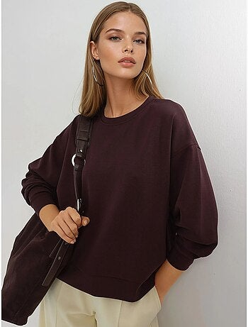 Sweatshirt de modal relaxed fit com gola redonda busem