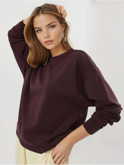 Sweatshirt de modal relaxed fit com gola redonda busem - Kiabi Sweatshirt de modal relaxed fit com gola redonda busem - Kiabi
