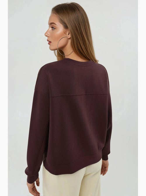 Sweatshirt de modal relaxed fit com gola redonda busem - Kiabi Sweatshirt de modal relaxed fit com gola redonda busem - Kiabi