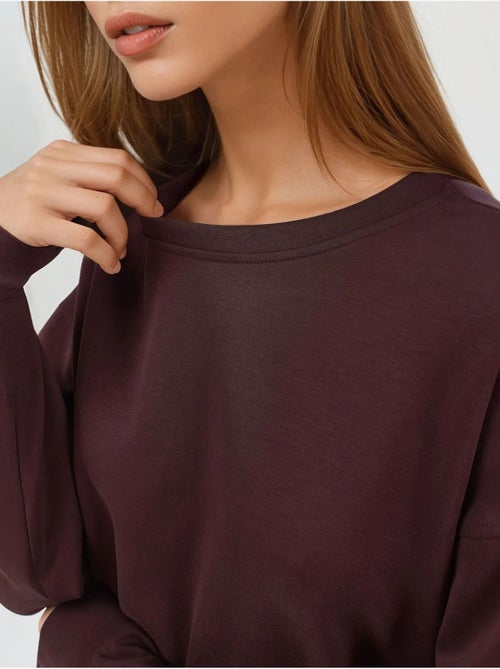 Sweatshirt de modal relaxed fit com gola redonda busem - Kiabi Sweatshirt de modal relaxed fit com gola redonda busem - Kiabi