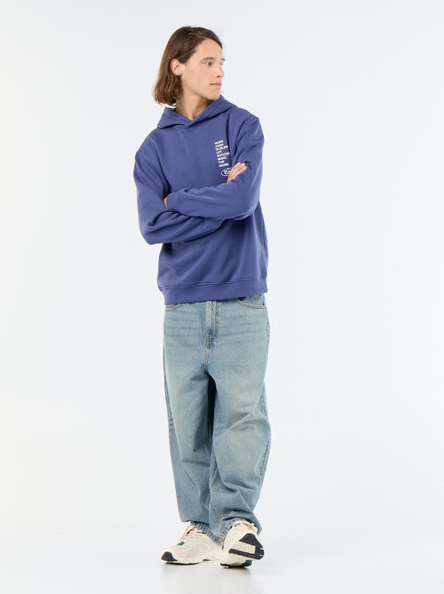 Sweatshirt de moletão com capuz estampado - Kiabi