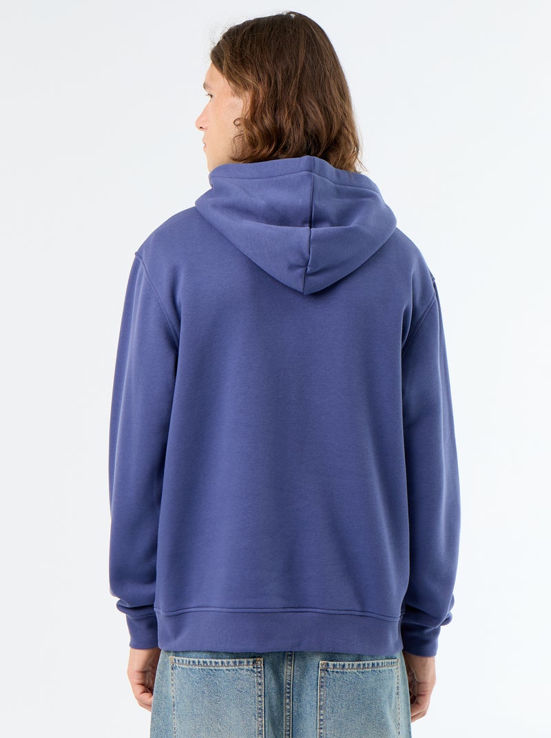 Sweatshirt de moletão com capuz estampado Azul - Kiabi