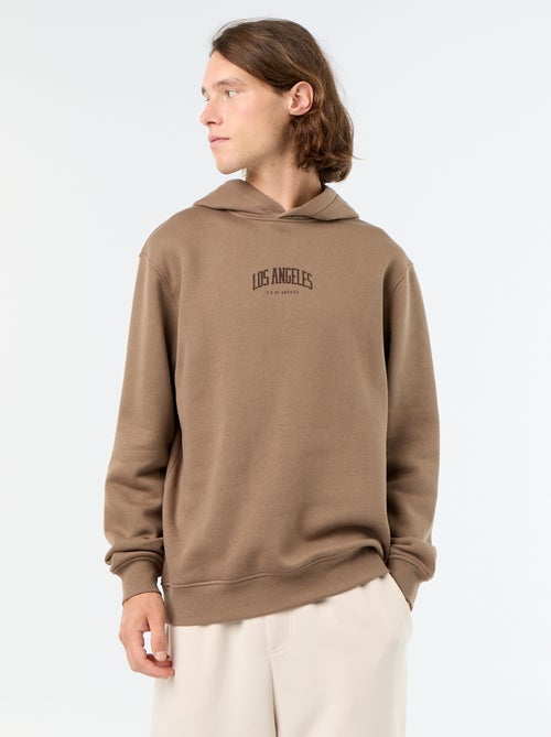 Sweatshirt de moletão com capuz estampado - Kiabi