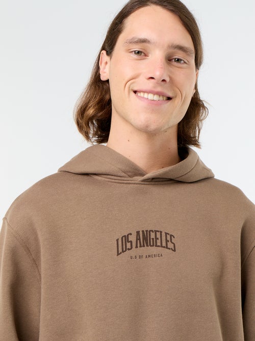 Sweatshirt de moletão com capuz estampado - Kiabi