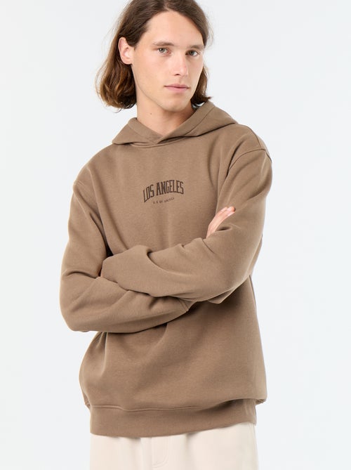 Sweatshirt de moletão com capuz estampado - Kiabi