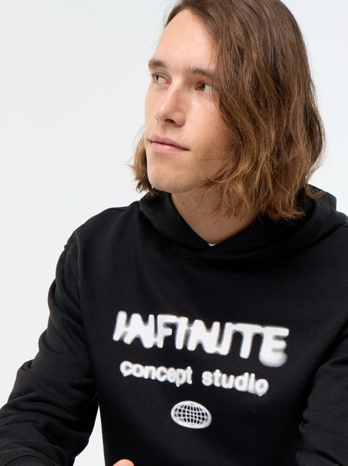 Sweatshirt de moletão com capuz estampado - Kiabi