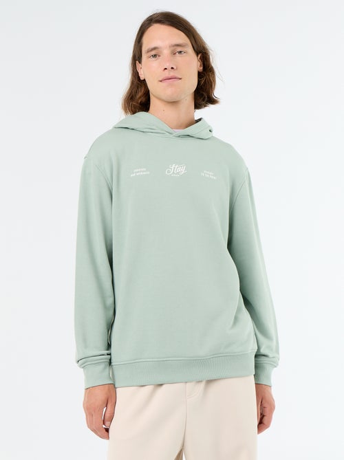 Sweatshirt de moletão com capuz estampado - Kiabi