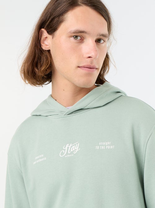 Sweatshirt de moletão com capuz estampado - Kiabi