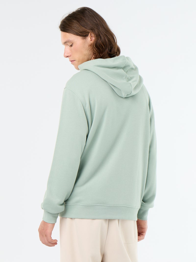 Sweatshirt de moletão com capuz estampado Verde - Kiabi