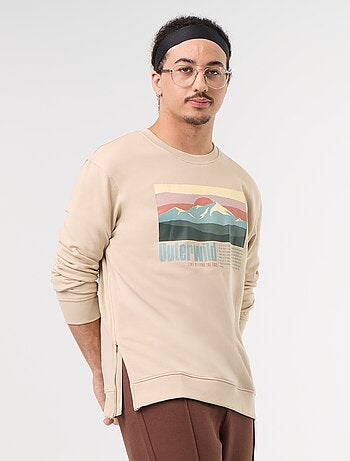 Camisola de moletão com estampado - Fácil de vestir