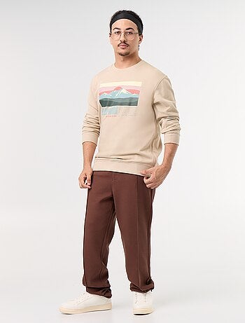 Camisola de moletão com estampado - Fácil de vestir