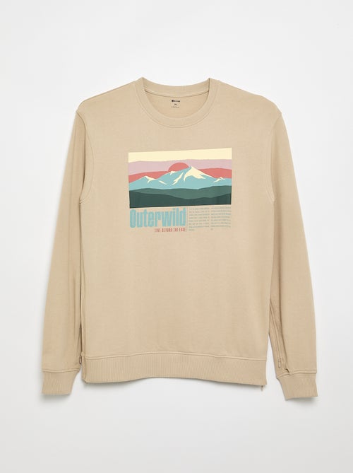 Sweatshirt de moletão com estampado - coleção fácil de vestir - Kiabi Sweatshirt de moletão com estampado - coleção fácil de vestir - Kiabi