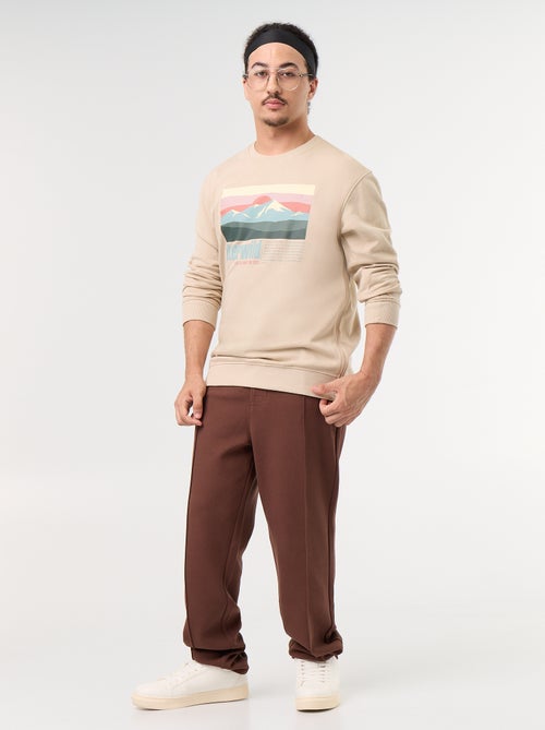 Sweatshirt de moletão com estampado - coleção fácil de vestir - Kiabi Sweatshirt de moletão com estampado - coleção fácil de vestir - Kiabi
