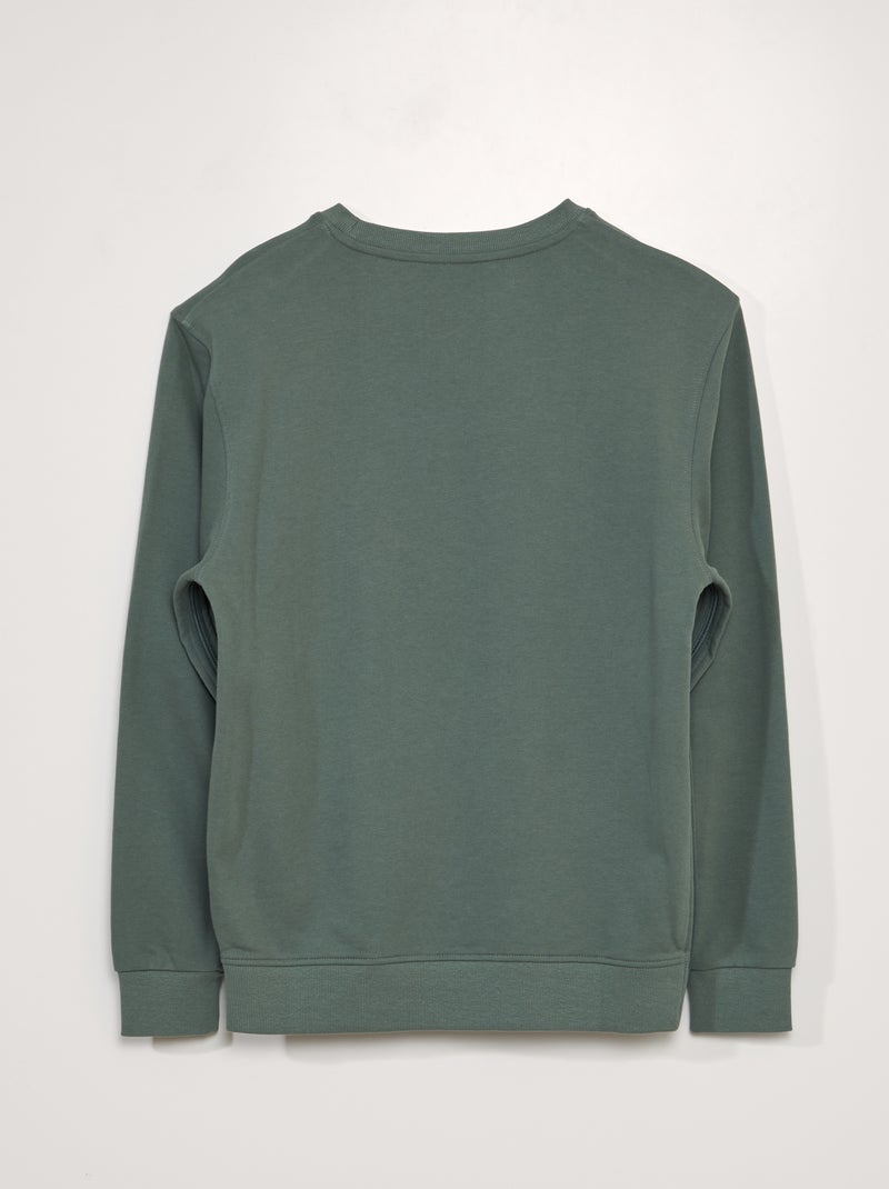 Sweatshirt de moletão com estampado - coleção fácil de vestir CAQUI - Kiabi