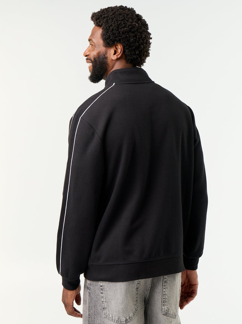 Sweatshirt de moletão com fecho Preto - Kiabi