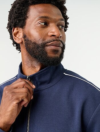 Sweatshirt de moletão com fecho