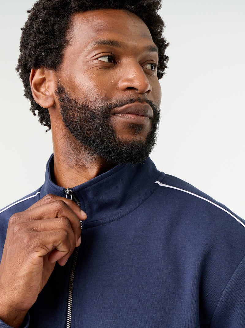 Sweatshirt de moletão com fecho Preto - Kiabi